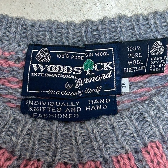 WOOD STOCK Pure Virgin Wool woman’s Sweater - Picture 3 of 9